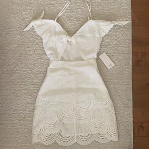 Tobi White Embroidered Dress